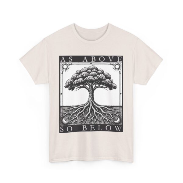 As Above So Below Tree of Life Sun and Moon Mystical Goth Tarot Design Unisex Heavy Cotton Tee - Image 10