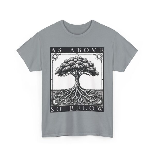 As Above So Below Tree of Life Sun and Moon Mystical Goth Tarot Design Unisex Heavy Cotton Tee - Image 11
