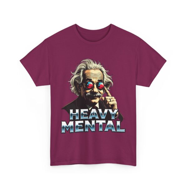Heavy Mental Funny Einstein Music Science Crossover Meme Unisex Heavy Cotton Tee - Image 6