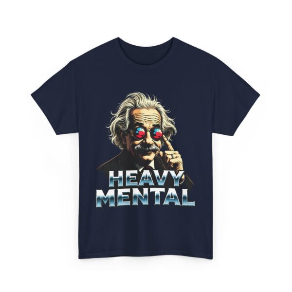 Heavy Mental Funny Einstein Music Science Crossover Meme Unisex Heavy Cotton Tee - Image 4