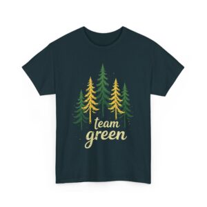 Team Green Vintage Distressed Forest Silhouette Nature Aesthetic Unisex Heavy Cotton Tee