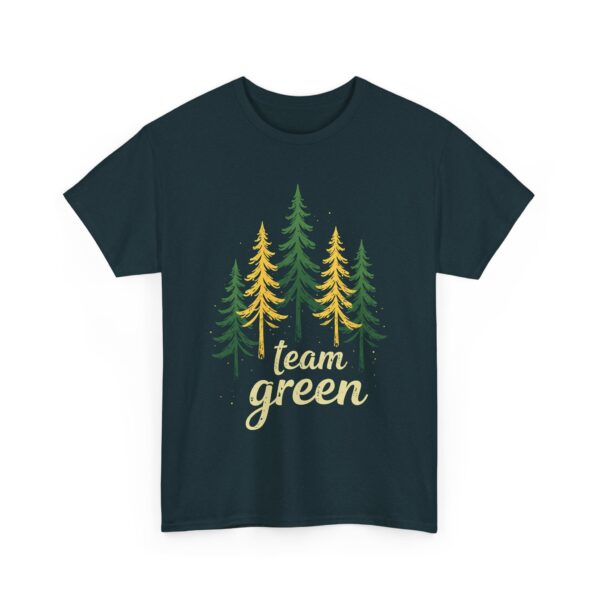 Team Green Vintage Distressed Forest Silhouette Nature Aesthetic Unisex Heavy Cotton Tee