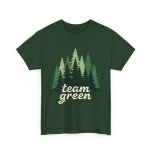 Team Green Vintage Distressed Forest Silhouette Nature Aesthetic Unisex Heavy Cotton Tee