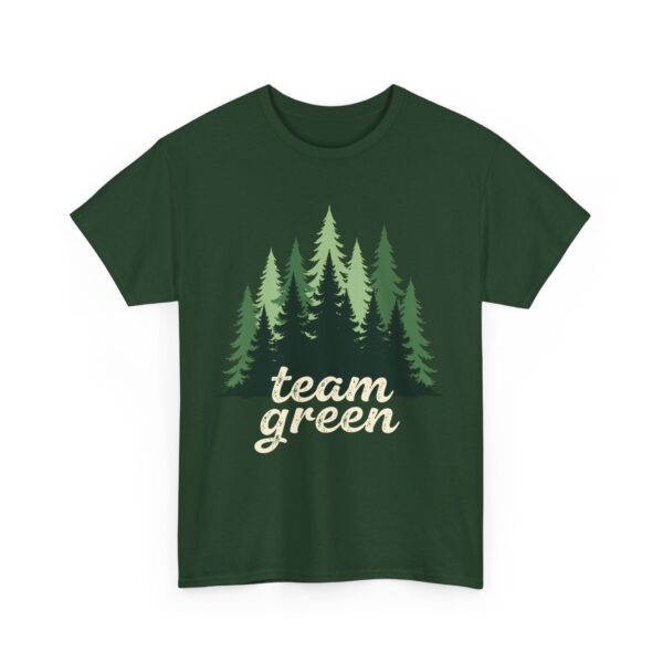 Team Green Vintage Distressed Forest Silhouette Nature Aesthetic Unisex Heavy Cotton Tee
