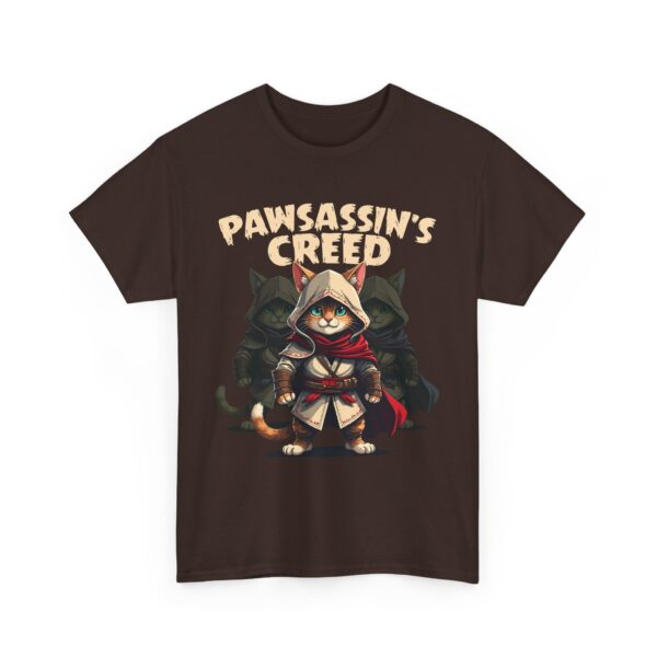 Pawsassin's Creed Funny Cat Stealth Gamer Parody Unisex Heavy Cotton Tee - Image 3