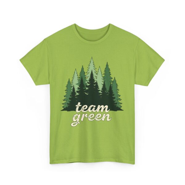 Team Green Vintage Distressed Forest Silhouette Nature Aesthetic Unisex Heavy Cotton Tee - Image 7