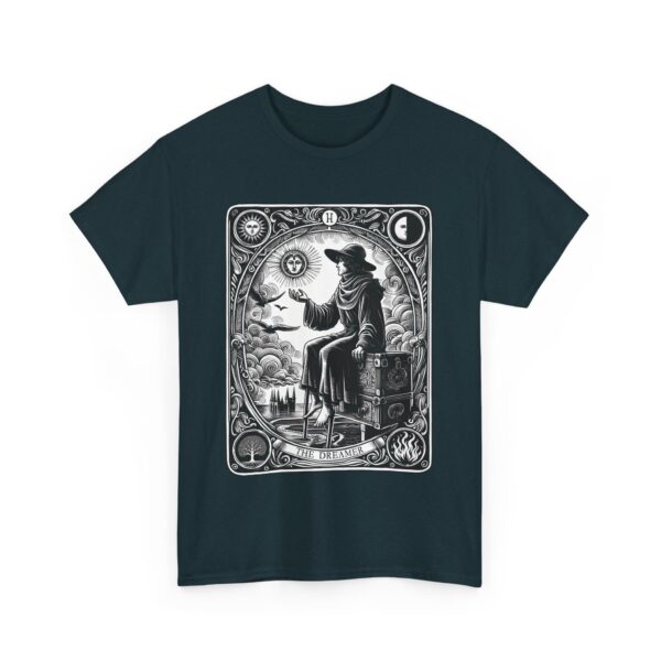 The Dreamer The Fool Tarot Mystical Medieval Major Arcana Unisex Heavy Cotton Tee - Image 3