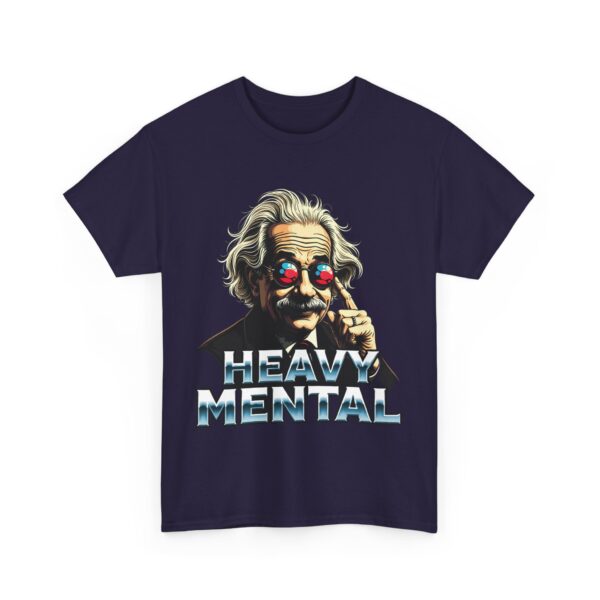 Heavy Mental Funny Einstein Music Science Crossover Meme Unisex Heavy Cotton Tee - Image 5