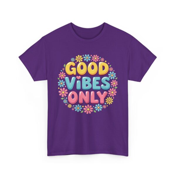 Good Vibes Only 70s Psychedelic Floral Retro Groovy Aesthetic Unisex Heavy Cotton Tee