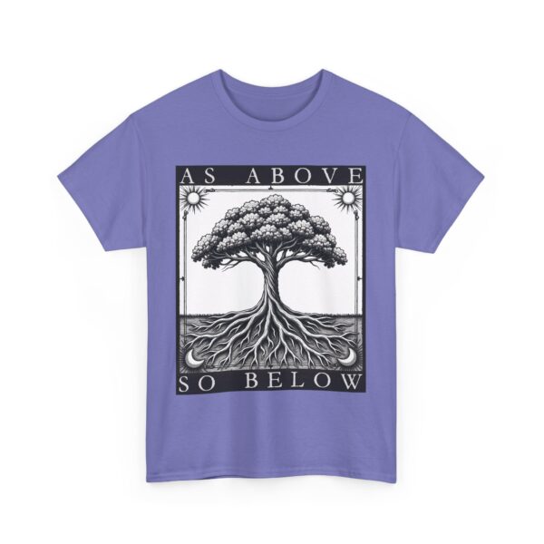 As Above So Below Tree of Life Sun and Moon Mystical Goth Tarot Design Unisex Heavy Cotton Tee - Image 12