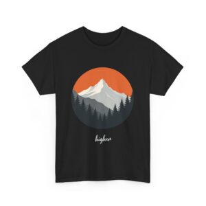Higher Peaks Adventure Mountain Trekking Climber Outdoor Vibes Unisex Heavy Cotton Tee