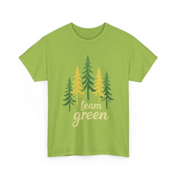 Team Green Vintage Distressed Forest Silhouette Nature Aesthetic Unisex Heavy Cotton Tee - Image 7