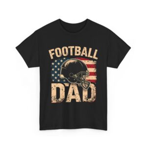 Football Dad American Flag Distressed Vintage Sport Design Unisex Heavy Cotton Tee