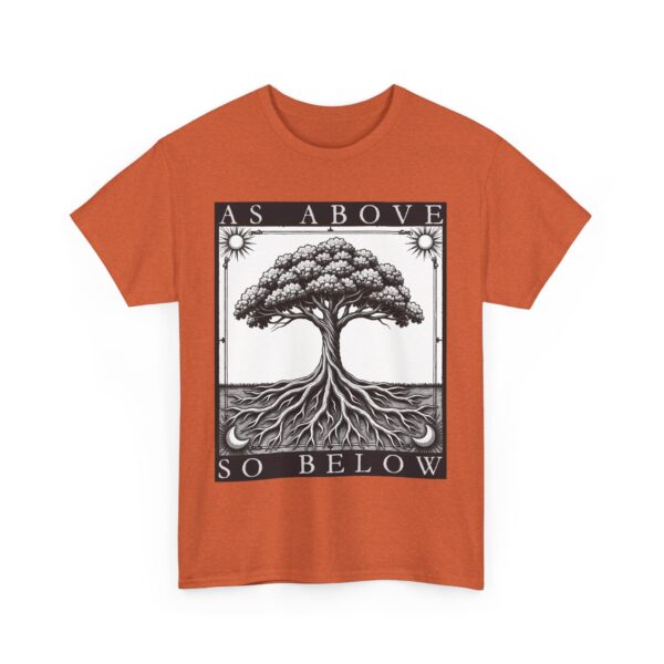 As Above So Below Tree of Life Sun and Moon Mystical Goth Tarot Design Unisex Heavy Cotton Tee - Image 9