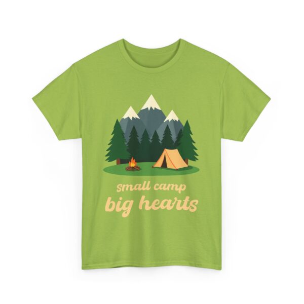 Small Camp Big Hearts Outdoor Mountain Adventure Wilderness Nature Camping Trip Unisex Heavy Cotton Tee - Image 9