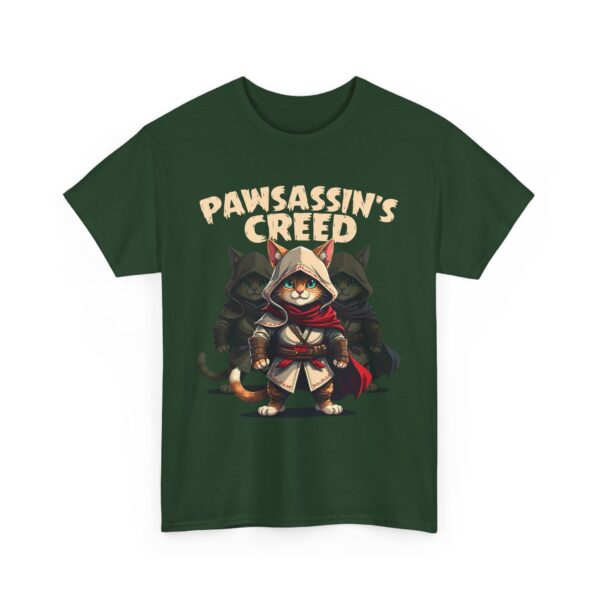 Pawsassin's Creed Funny Cat Stealth Gamer Parody Unisex Heavy Cotton Tee - Image 2