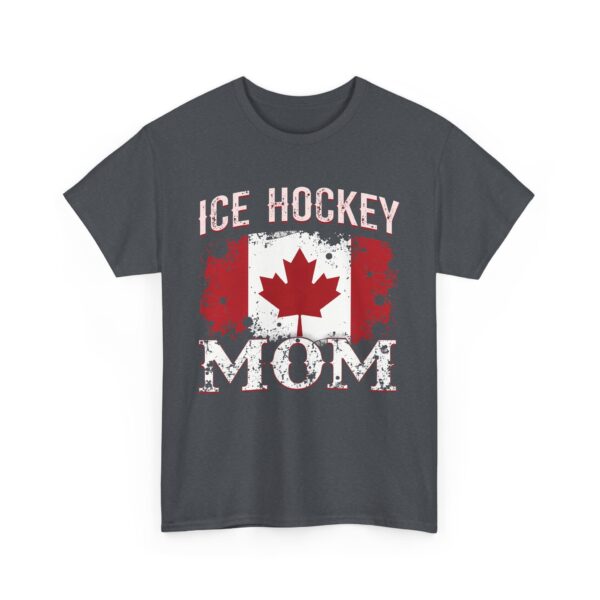 Ice Hockey Mom Vintage Distressed Canada Flag Sports Design Unisex Heavy Cotton Tee - Image 2