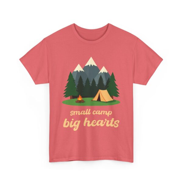 Small Camp Big Hearts Outdoor Mountain Adventure Wilderness Nature Camping Trip Unisex Heavy Cotton Tee - Image 7