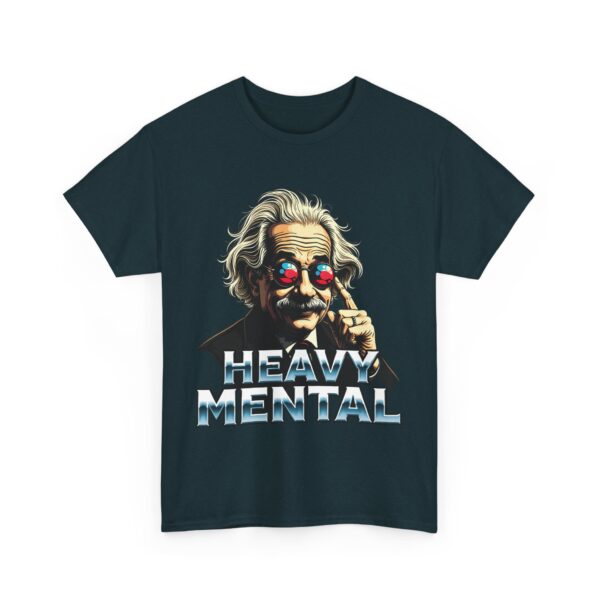 Heavy Mental Funny Einstein Music Science Crossover Meme Unisex Heavy Cotton Tee - Image 2