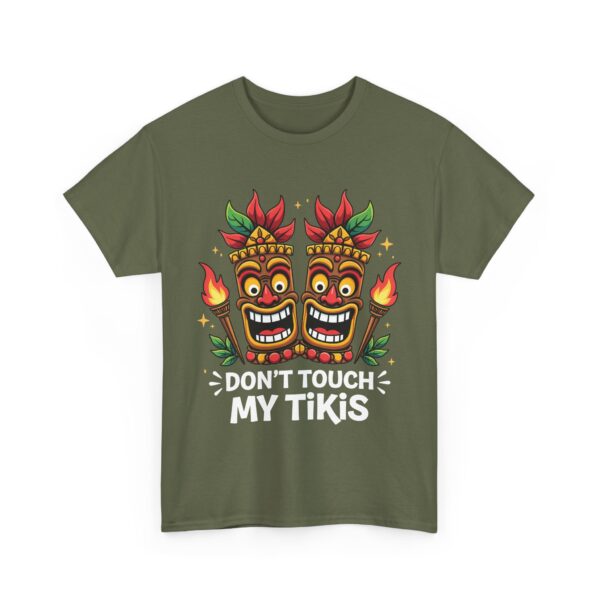 Don't Touch My Tikis Funny Polynesian Tiki Mask Hawaii Island Theme Unisex Heavy Cotton Tee - Image 6