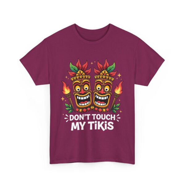 Don't Touch My Tikis Funny Polynesian Tiki Mask Hawaii Island Theme Unisex Heavy Cotton Tee - Image 10