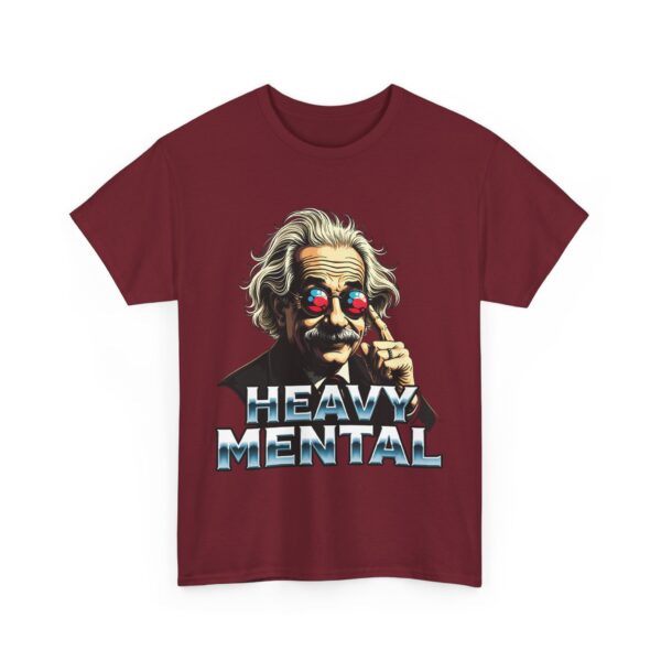 Heavy Mental Funny Einstein Music Science Crossover Meme Unisex Heavy Cotton Tee - Image 7