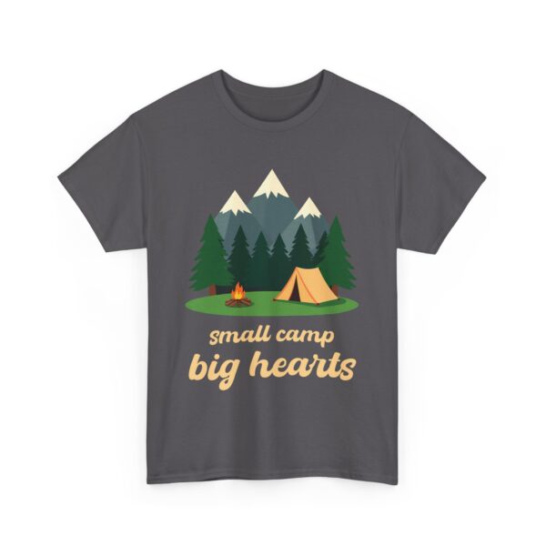Small Camp Big Hearts Outdoor Mountain Adventure Wilderness Nature Camping Trip Unisex Heavy Cotton Tee - Image 5