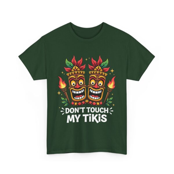 Don't Touch My Tikis Funny Polynesian Tiki Mask Hawaii Island Theme Unisex Heavy Cotton Tee - Image 3