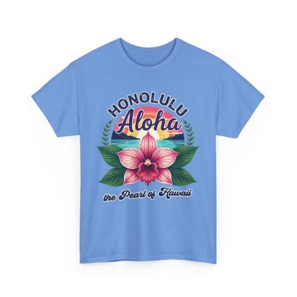 Honolulu Aloha Retro Vintage Hawaii Sunset Tropical Orchid Flower Unisex Heavy Cotton Tee - Image 13