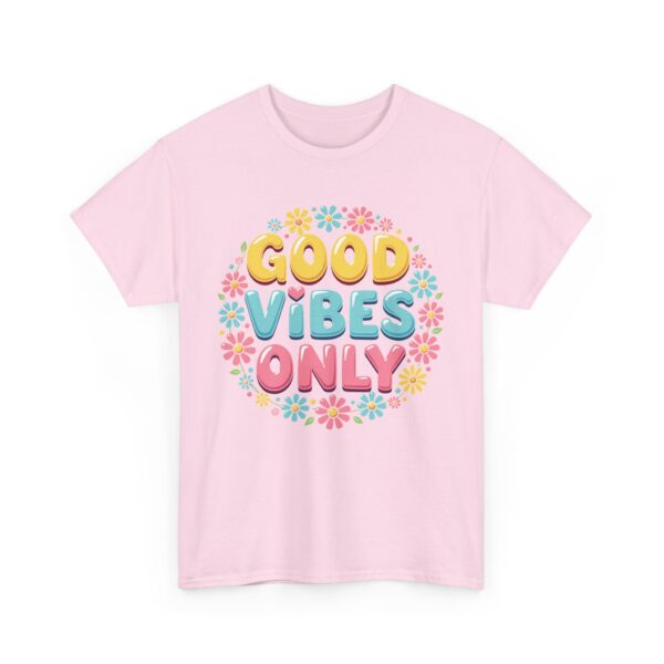 Good Vibes Only 70s Psychedelic Floral Retro Groovy Aesthetic Unisex Heavy Cotton Tee - Image 11