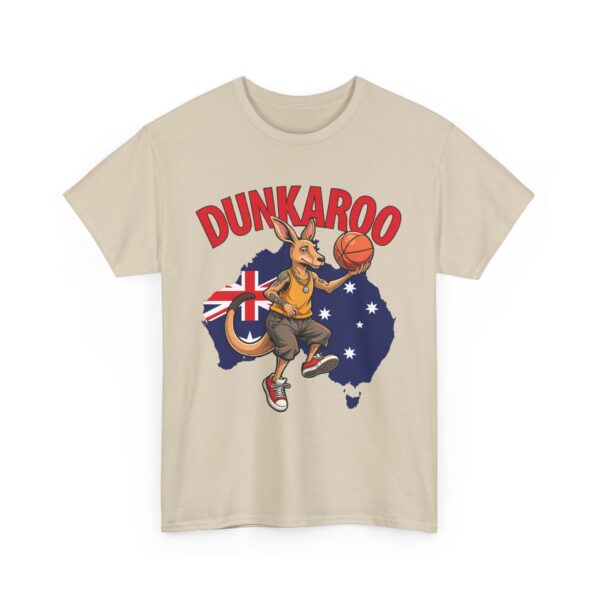 Dunkaroo Funny Kangaroo Basketball Player Australian Pride Flag Sports Humor Unisex Heavy Cotton Tee - Image 4