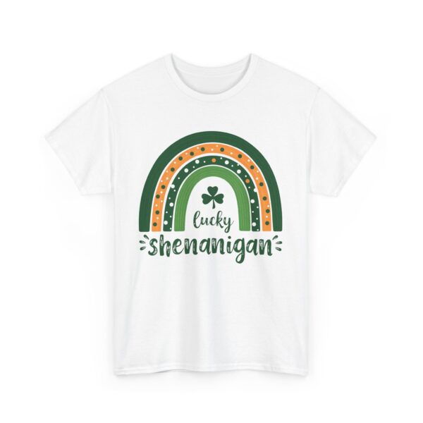 Lucky Shenanigan St. Patrick’s Day Irish Rainbow Clover Festive Fun Design Unisex Heavy Cotton Tee - Image 4