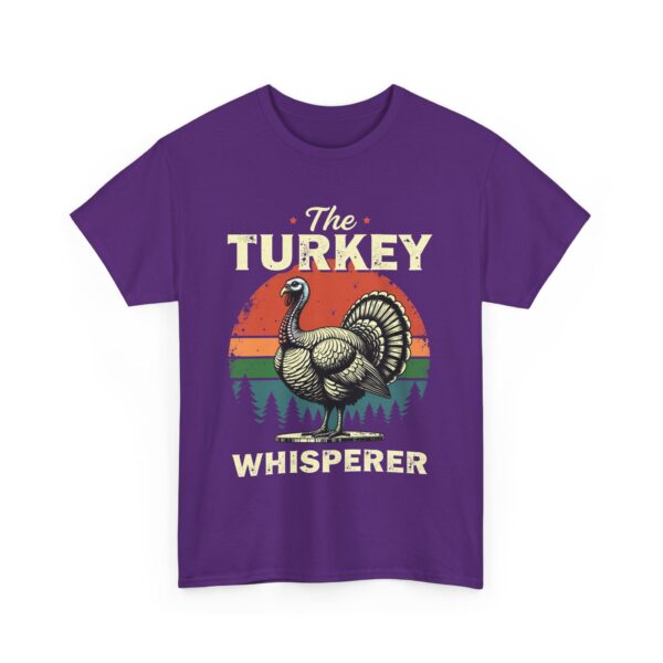 The Turkey Whisperer Vintage Cooking Thanksgiving Chef Retro Sunset Design Unisex Heavy Cotton Tee - Image 5