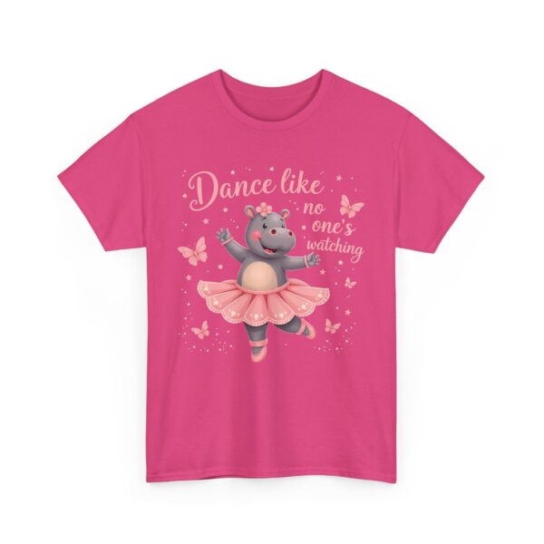 Dance Like No One’s Watching Cute Hippo Ballet Body Positivity Confidence Design Unisex Heavy Cotton Tee - Image 5