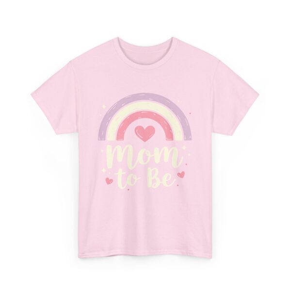 Mom to Be Pastel Rainbow Retro Vintage Baby Announcement Cute Maternity Design Unisex Heavy Cotton Tee - Image 8