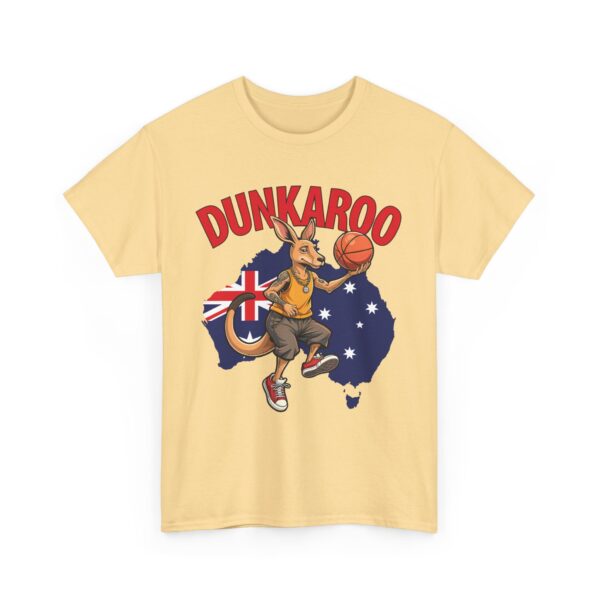Dunkaroo Funny Kangaroo Basketball Player Australian Pride Flag Sports Humor Unisex Heavy Cotton Tee - Image 5