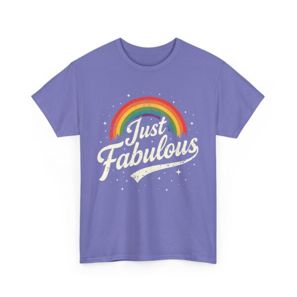 Just Fabulous Retro Futuristic Rainbow 70s 80s Psychedelic Aesthetic Unisex Heavy Cotton Tee - Image 8