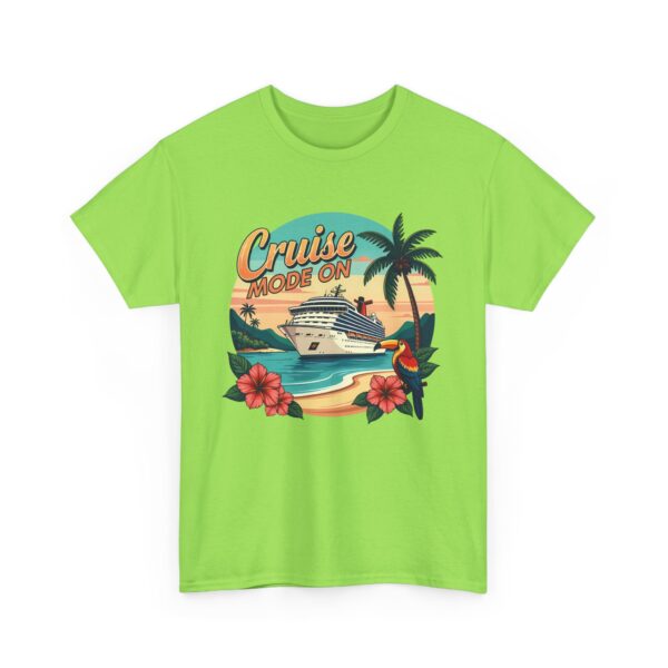 Cruise Mode On Tropical Travel Vacation Beach Sunset Adventure Design Unisex Heavy Cotton Tee - Image 9