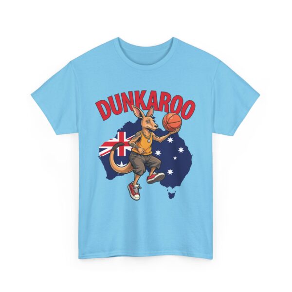 Dunkaroo Funny Kangaroo Basketball Player Australian Pride Flag Sports Humor Unisex Heavy Cotton Tee - Image 11