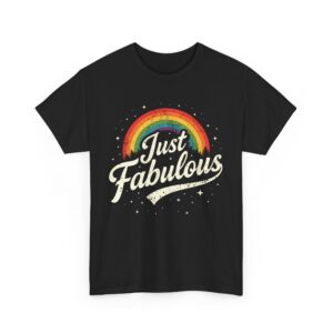 Just Fabulous Retro Futuristic Rainbow 70s 80s Psychedelic Aesthetic Unisex Heavy Cotton Tee