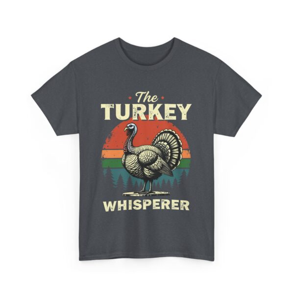 The Turkey Whisperer Vintage Cooking Thanksgiving Chef Retro Sunset Design Unisex Heavy Cotton Tee - Image 2