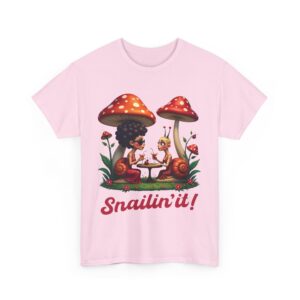 Snailin’ It Funny Snail Party Ladybugs Whimsical Nightlife Unisex Heavy Cotton Tee