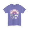 Mom to Be Pastel Rainbow Retro Vintage Baby Announcement Cute Maternity Design Unisex Heavy Cotton Tee - Image 6