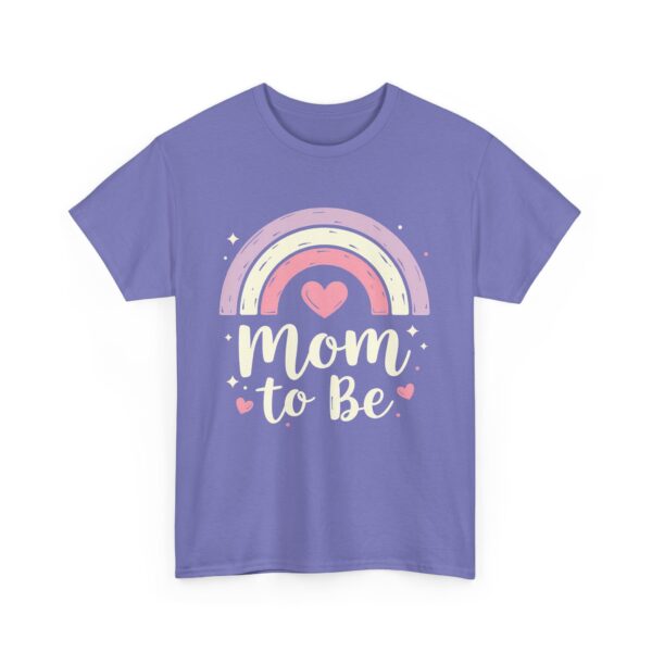 Mom to Be Pastel Rainbow Retro Vintage Baby Announcement Cute Maternity Design Unisex Heavy Cotton Tee - Image 6