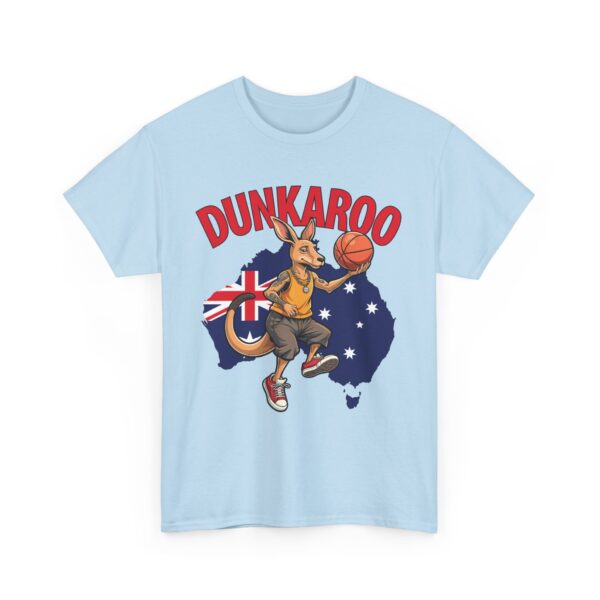 Dunkaroo Funny Kangaroo Basketball Player Australian Pride Flag Sports Humor Unisex Heavy Cotton Tee - Image 6