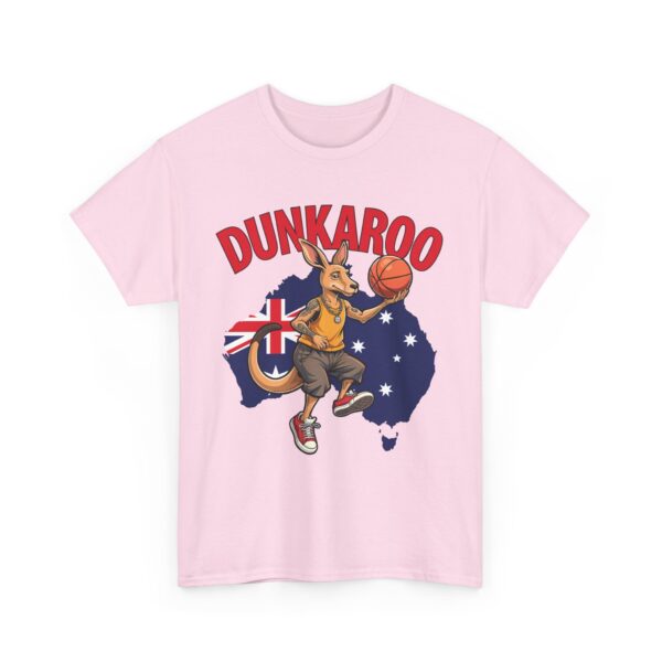 Dunkaroo Funny Kangaroo Basketball Player Australian Pride Flag Sports Humor Unisex Heavy Cotton Tee - Image 7