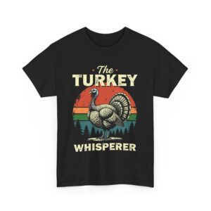 The Turkey Whisperer Vintage Cooking Thanksgiving Chef Retro Sunset Design Unisex Heavy Cotton Tee