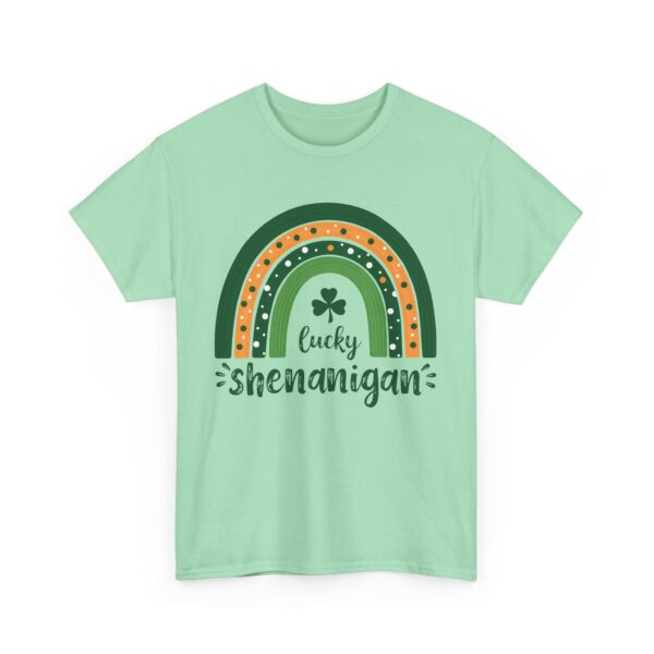 Lucky Shenanigan St. Patrick’s Day Irish Rainbow Clover Festive Fun Design Unisex Heavy Cotton Tee - Image 2