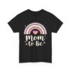 Mom to Be Pastel Rainbow Retro Vintage Baby Announcement Cute Maternity Design Unisex Heavy Cotton Tee - Image 2