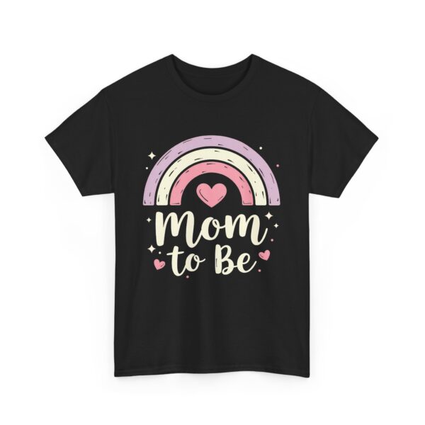 Mom to Be Pastel Rainbow Retro Vintage Baby Announcement Cute Maternity Design Unisex Heavy Cotton Tee - Image 2